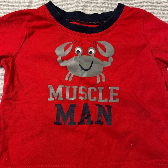 🔆5/$25 Muscle Man Tshirt Size 6-12 Months - Picture 1 of 4